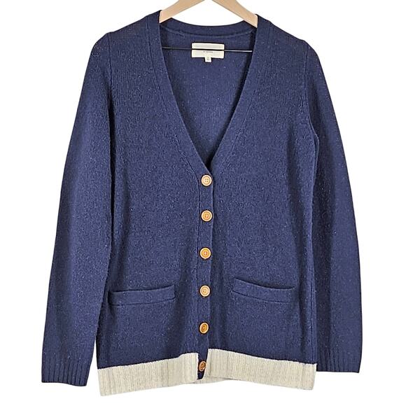 TROVATA BIRDS OF PARADIS WOMEN'S BLUE WOOL CARDIGAN SIZE MEDIUM - Picture 1 of 14